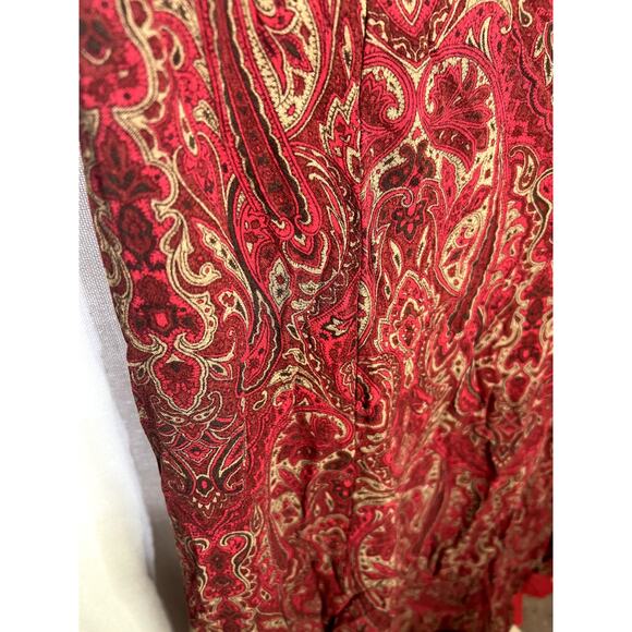 Vintage 90s y2k Evan Picone Witchy Cottage Red Paisley Fall Maxi Skirt - Picture 3 of 11